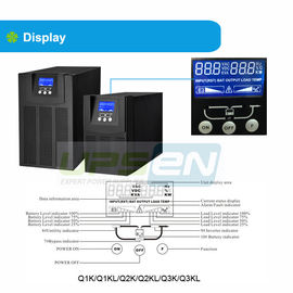নীল, LCD ডিজিটাল প্রদর্শন 1KVA / 2KVA / 3KVA স্মার্ট ইউ.পি. পাওয়ার সাপ্লাই